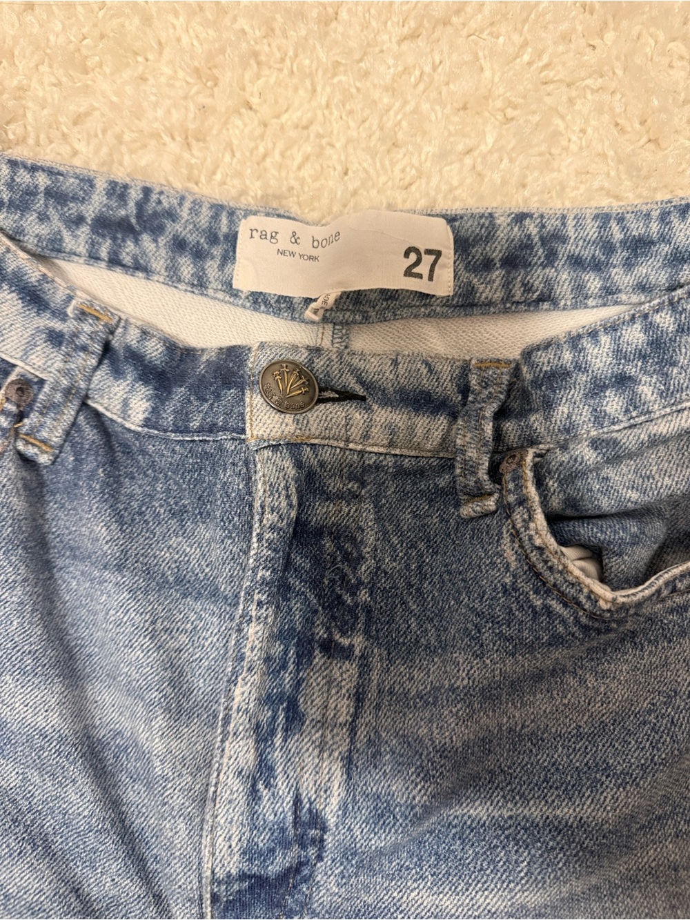 rag & bone miramar terry shea Light Blue High-Rise Wide-Leg Jeans - Picture 3 of 4